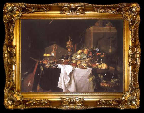 framed  Jan Davidz de Heem Still-life with Dessert, ta009-2